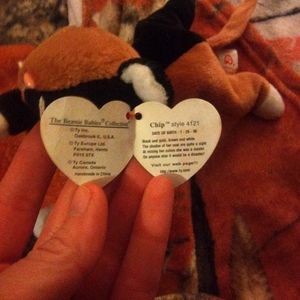 Beanie baby's, and a J Misa Collection tall porcelain doll.